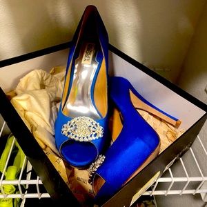 Badgley Mischka blue pumps.